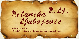 Milunika LJubojević vizit kartica